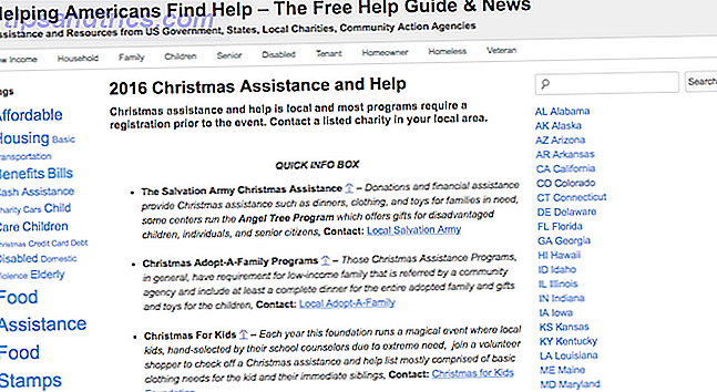 Charités de Noël - Aider les Américains à trouver de l'aide