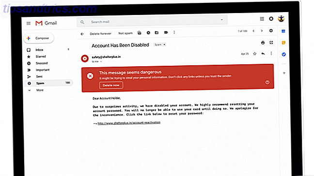 So deaktivieren Sie die neuen KI-Funktionen von Google Mail (und warum sollten Sie) Gmail-Spamwarnung e1525211536428