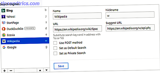 Vivaldi Browser tips - sök snabbt med smeknamn