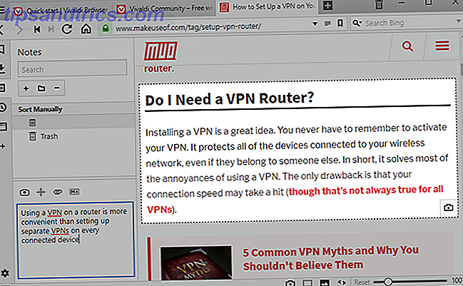 Vivaldi Browser Tipps - machen Sie sich Notizen während Sie stöbern