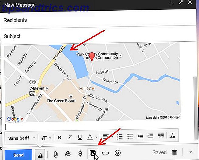 Mapa embutido no Gmail Compor