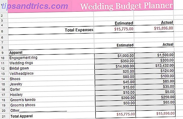 planejador de orçamento de casamento