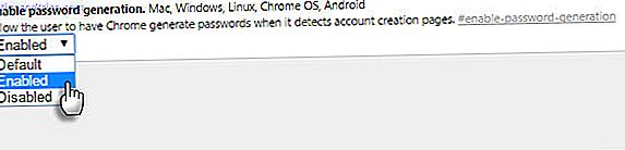 Abilita la password di Chrome