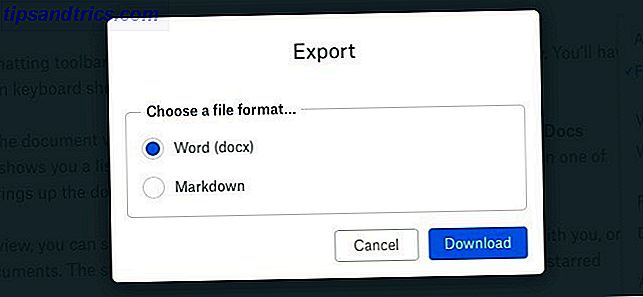 Opciones de exportación de papel de Dropbox