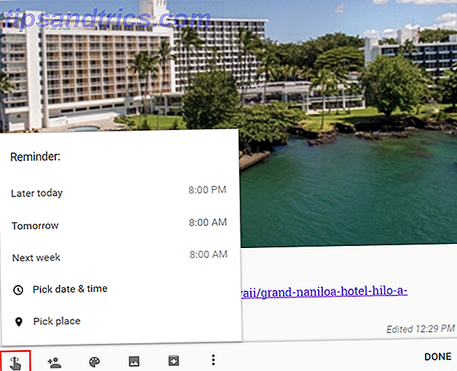 Verwenden von Google Notizen zum Organisieren Ihrer Reisepläne GoogleKeepHotelReminder web