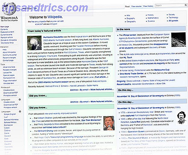 Wikipedia-Forsiden