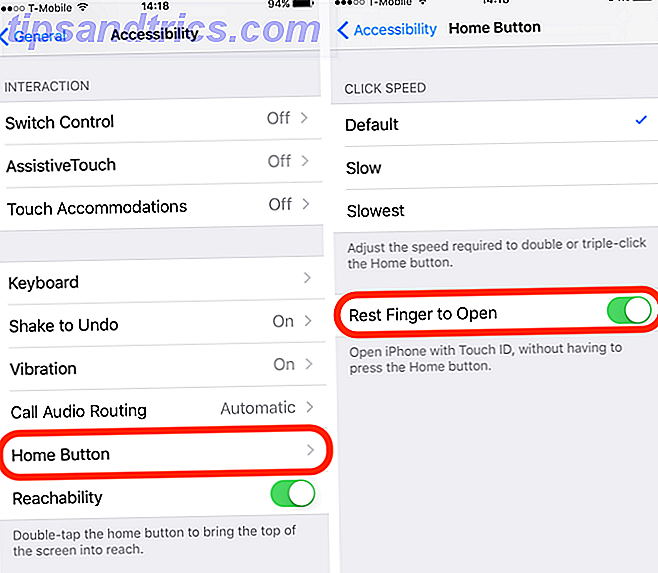 iOS 10 Feature Rest Finger om te openen