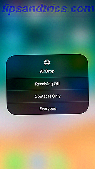 Configurações de AirDrop do Centro de Controle do iOS 11