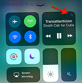 Ativo do AirPlay no Centro de Controle do iOS 11