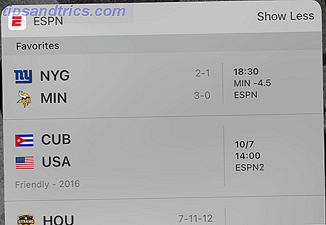 Widget do iOS 10 para o ESPN