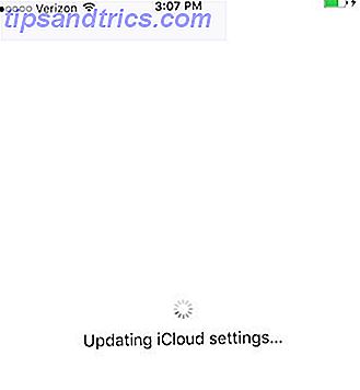 Opdater iCloud Settings Stuck