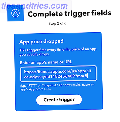 creare il trigger di Apple App Store