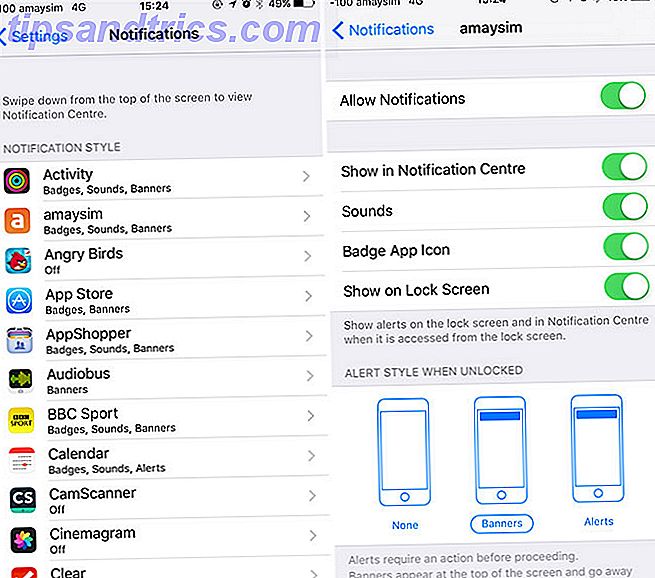 iOS 10 meddelelsesindstillinger