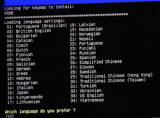 GParted installatie Keymap Language