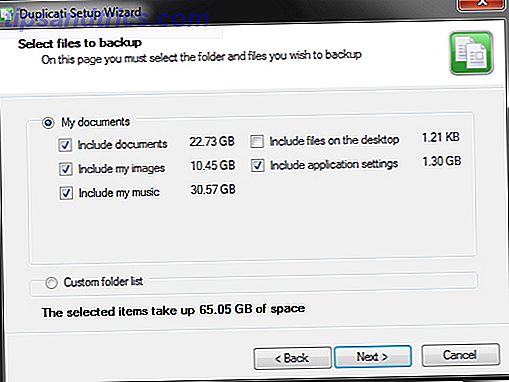 Sichern Sie Ihre Dateien in Box, Google Drive, SkyDrive und mehr mit Duplicati [Cross Platform] Setup Wizard Wählen Sie Dateien zur Sicherung