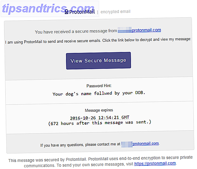 Mensagem criptografada do ProtonMail enviada