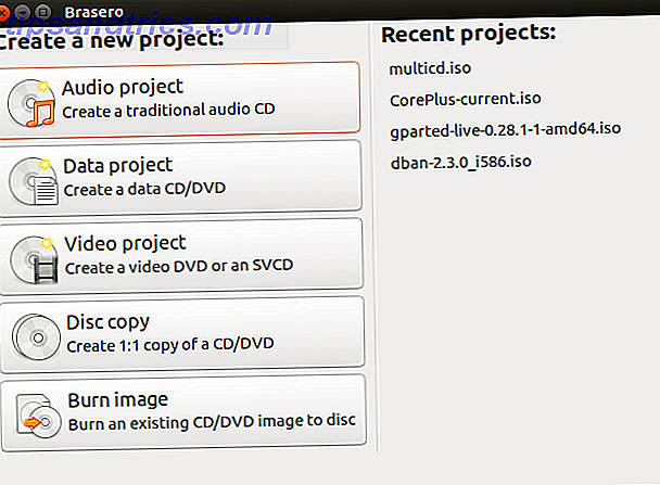 Kombiner flere ISO-filer for at brænde et enkelt bootable ISO Image Brasero Start-projekt