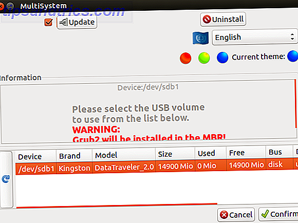 Kombiner flere ISO-filer for at brænde et enkelt bootable ISO Image MultiSystem Vælg USB-enhed