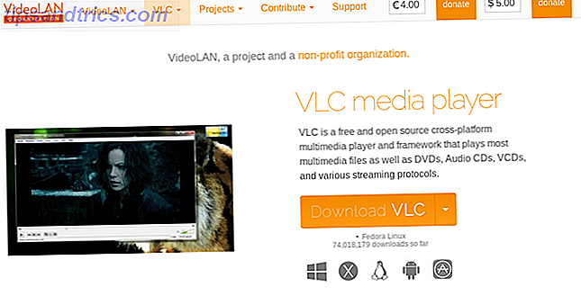 VLC Media Player Webseite Screenshot