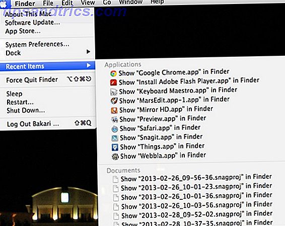 Find nyligt brugte filer mac