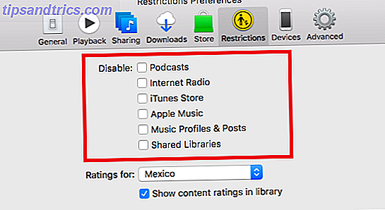 Servicios de desactivación de iTunes