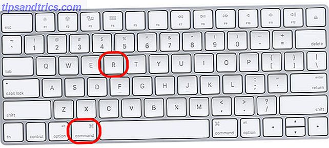 Kommando R snarvei på Mac-tastatur