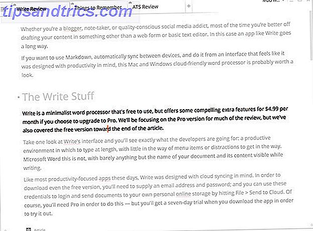 Skriv !: En Minimal Word Processor med Cloud Sync, Markdown & More skrive focusmode