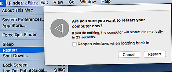 Reinicie o seu Mac