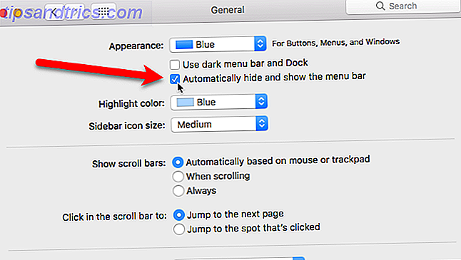 Skjul automatisk menulinjen i Mac