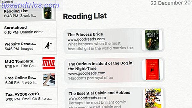 Liste zum Lesen in Apple Notes