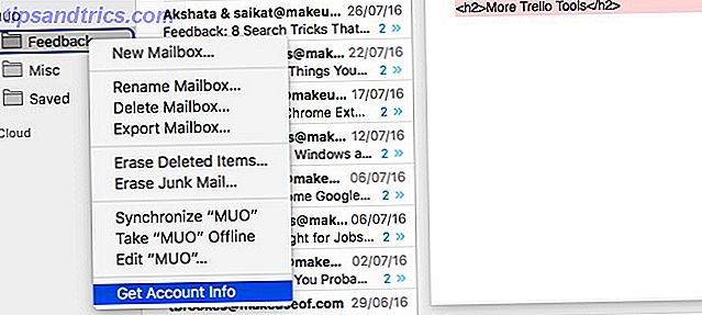 Mac Mail - Få kontooplysninger
