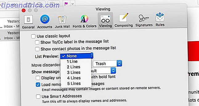 Mac Mail - Hide List Previews