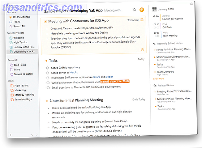 λήψη σημειώσεων για εφαρμογές Mac - Σημειώσεις για την Ατζέντα της εφαρμογής