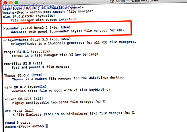 Intro macports Suche Dateimanager