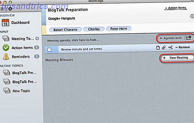 Se você precisar de agendas e atas extensas e detalhadas, dois aplicativos do Mac Store - ambos chamados de Reuniões - oferecem soluções úteis que não estão disponíveis em outro software do OS X.
