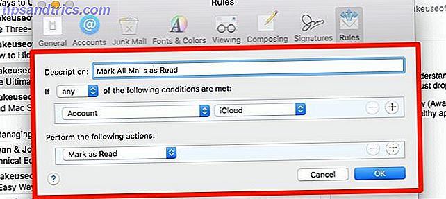 Marcar tudo como lido - regras do Apple Mail