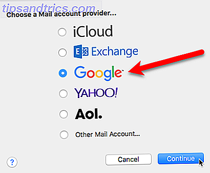 Wählen Sie Mail-Account-Anbieter mac