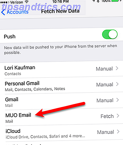 Tippen Sie auf neue E-Mail abholen neue Daten Bildschirm ios