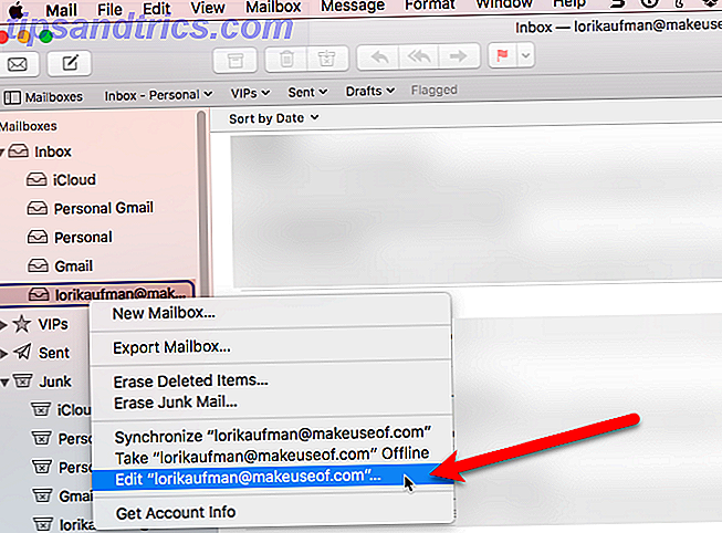 selecione editar para o endereço de e-mail mac