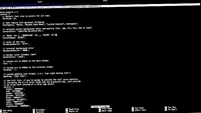Captura de pantalla del ejemplo de HyperTerm Mac Terminal