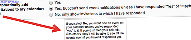 paramètres d'invitation de calendrier Google