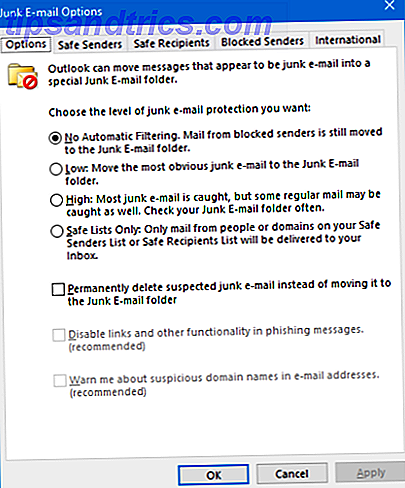 Junk-E-Mail-Optionen Outlook