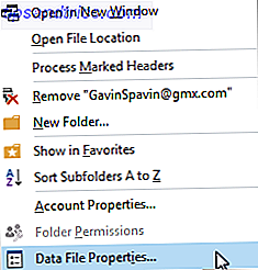 Propriétés du fichier de données Outlook POP3