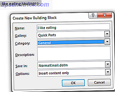 Outlook Créer un bloc de construction rapide