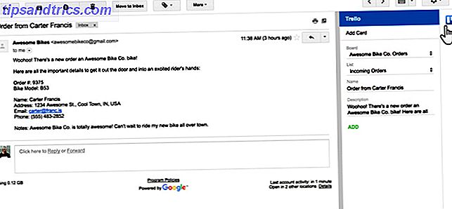 Trello in Google Mail