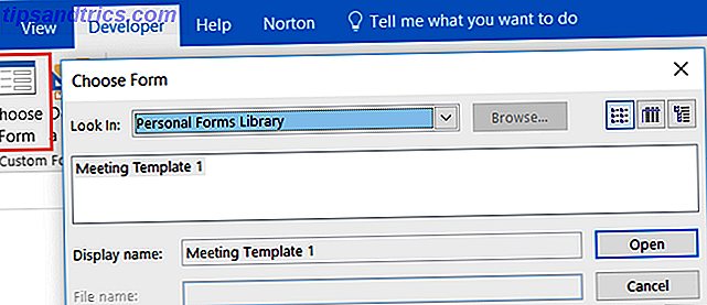 Outlook desktop velg skjema mal