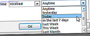 Outlook COnditional formateo de filtros de tiempo