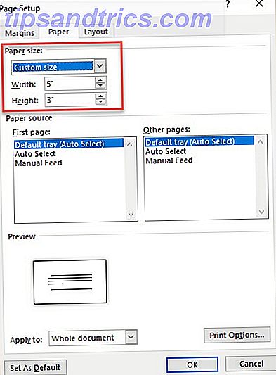 Microsoft Word - Definir tamanho do cartão de índice