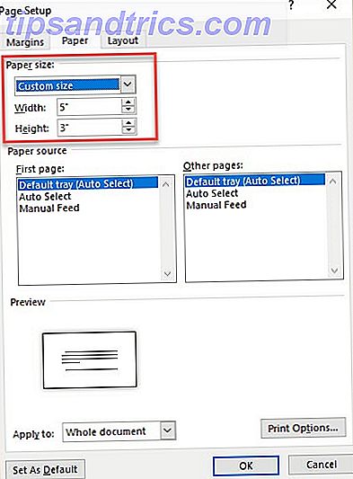 Microsoft Word - Définir la taille de la carte d'index