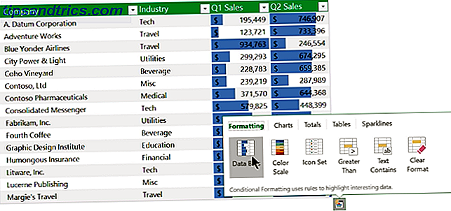 Übersicht über die Schnellanalyse von Excel 2013 2016